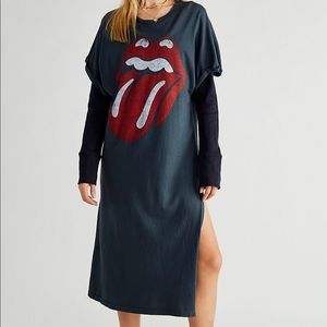 Free People Rolling Stones T Shirt Dress